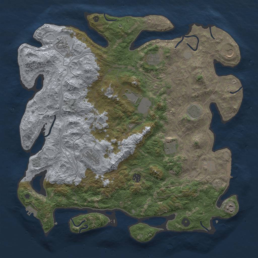 Rust Map: Procedural Map, Size: 4500, Seed: 202204, 20 Monuments