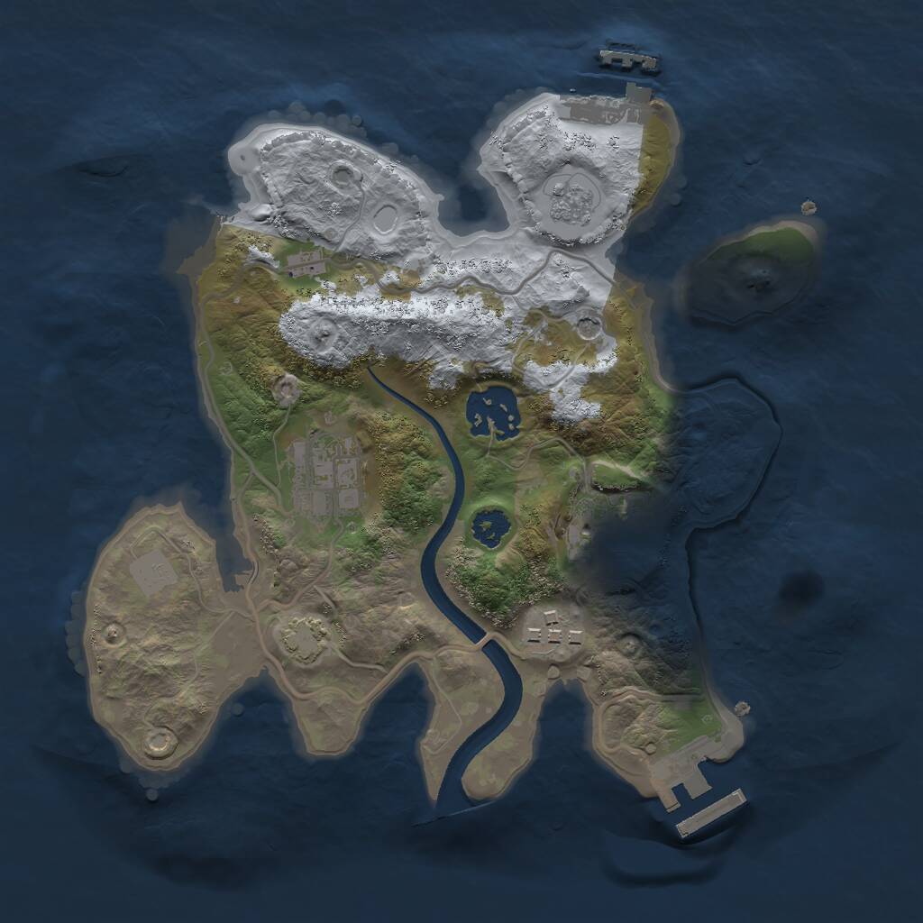 Rust Map: Procedural Map, Size: 2500, Seed: 56456434, 10 Monuments