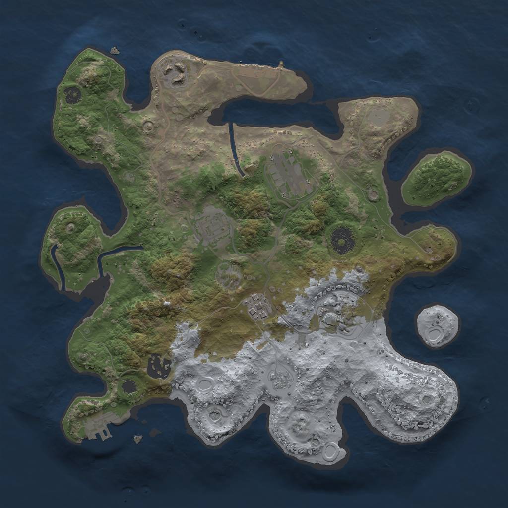 Rust Map: Procedural Map, Size: 3000, Seed: 31177, 15 Monuments