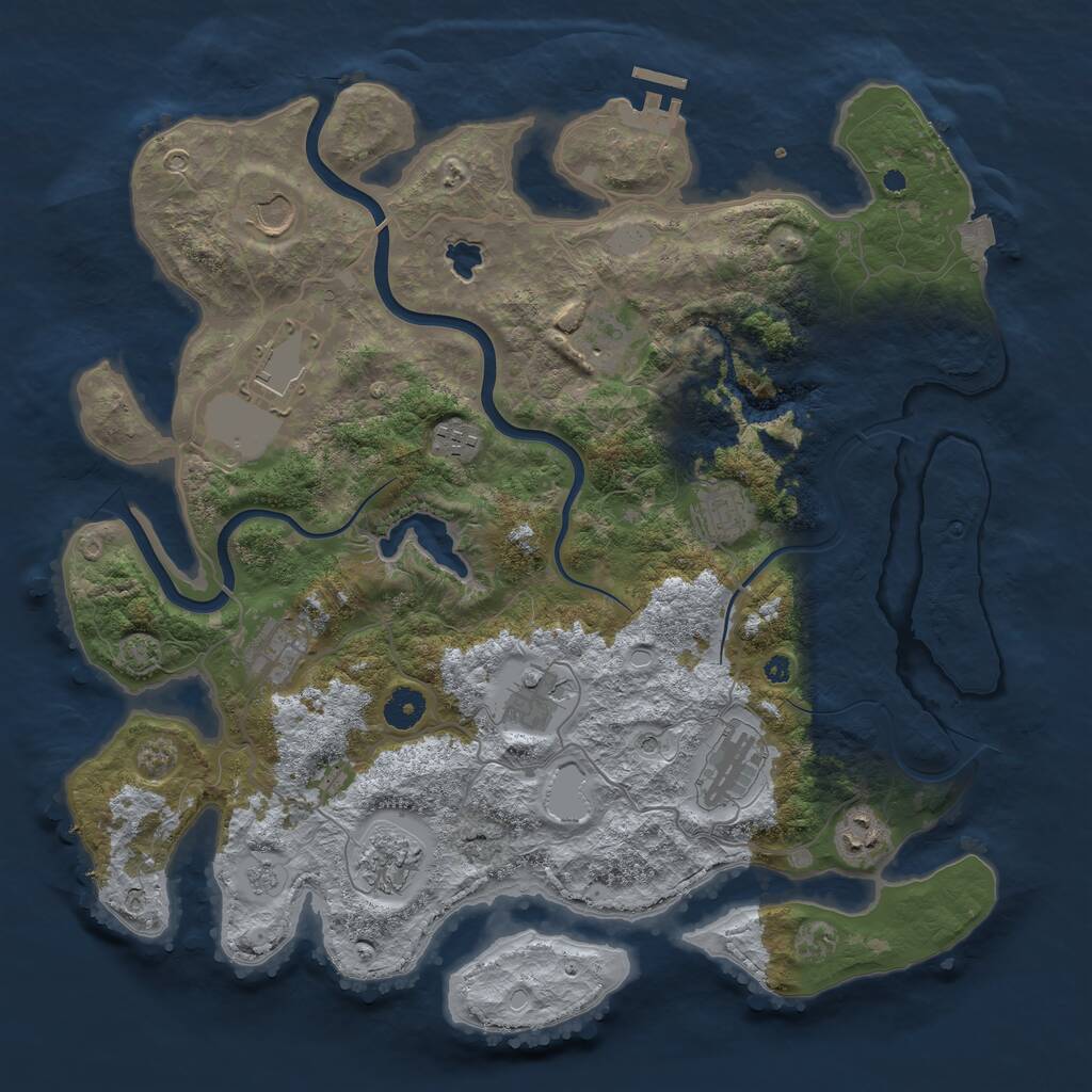 Rust Map: Procedural Map, Size: 4000, Seed: 1919810893, 15 Monuments