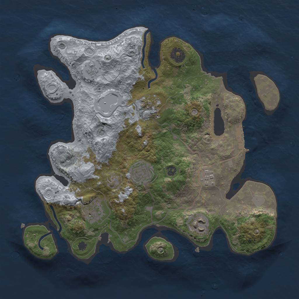 Rust Map: Procedural Map, Size: 3000, Seed: 6114, 13 Monuments
