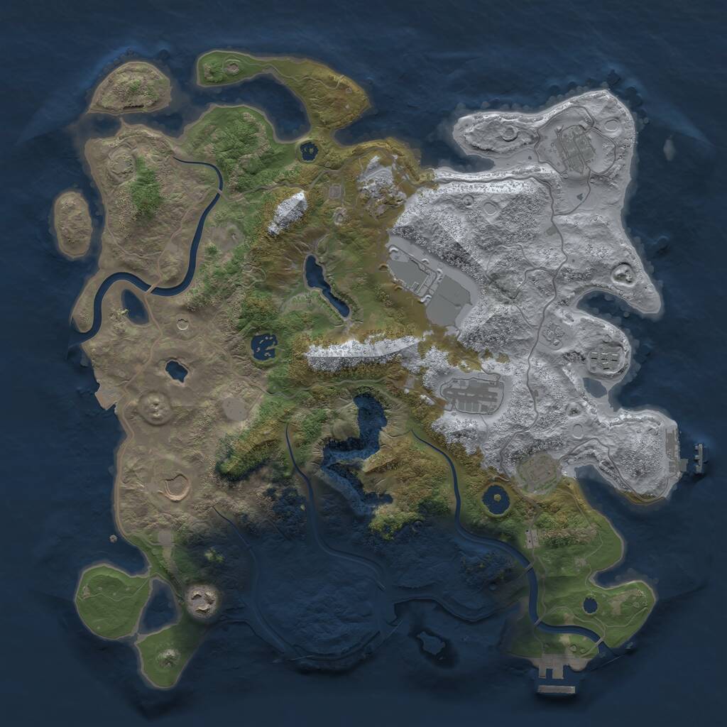 Rust Map: Procedural Map, Size: 4000, Seed: 267926165, 15 Monuments
