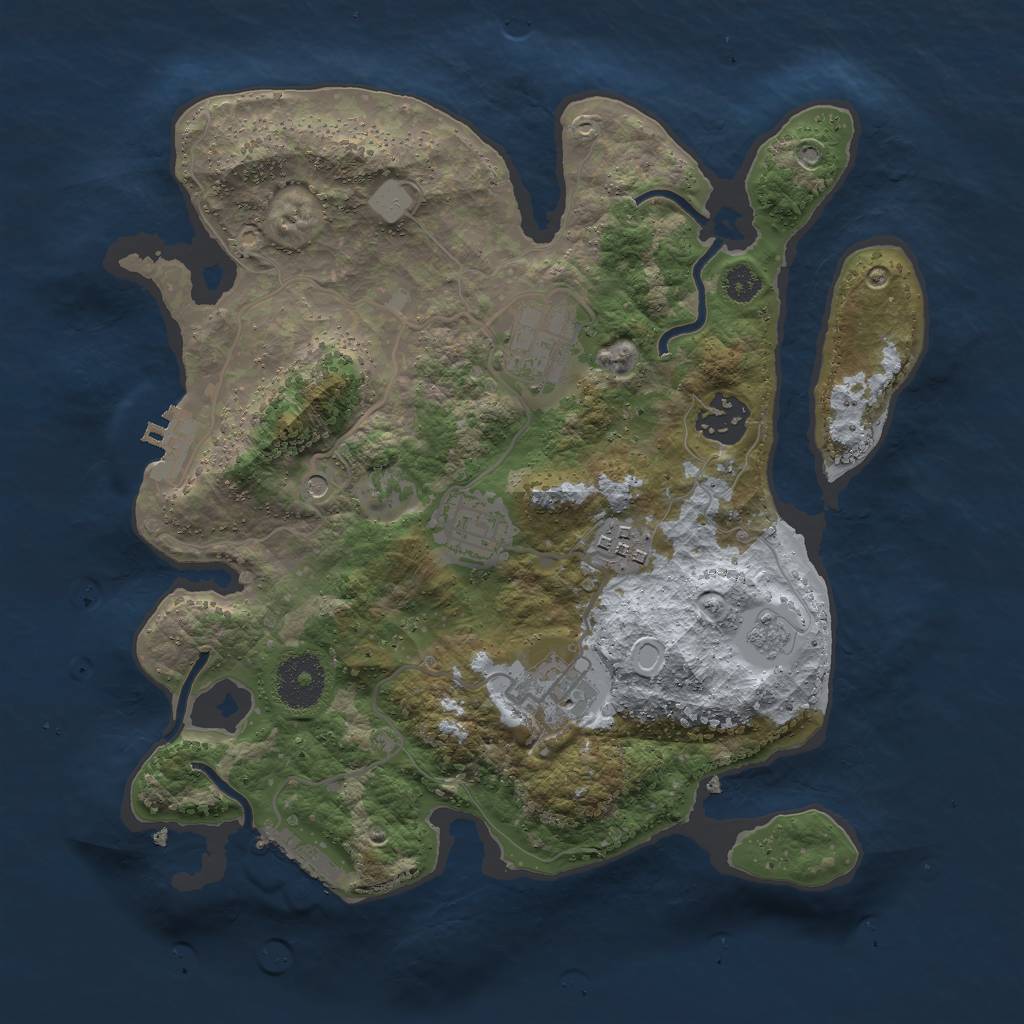 Rust Map: Procedural Map, Size: 3000, Seed: 26414, 14 Monuments