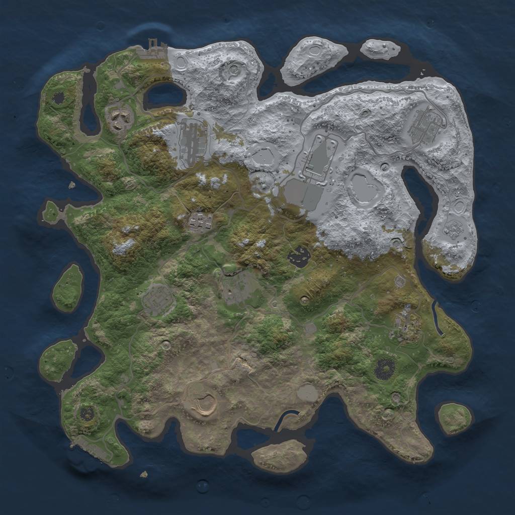 Rust Map: Procedural Map, Size: 3600, Seed: 211879621, 19 Monuments