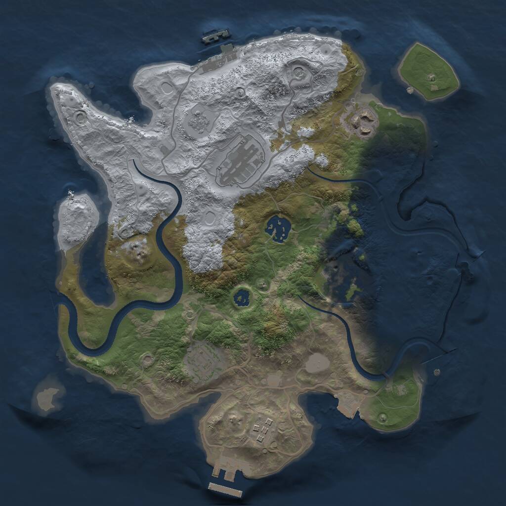 Rust Map: Procedural Map, Size: 3000, Seed: 317762447, 11 Monuments