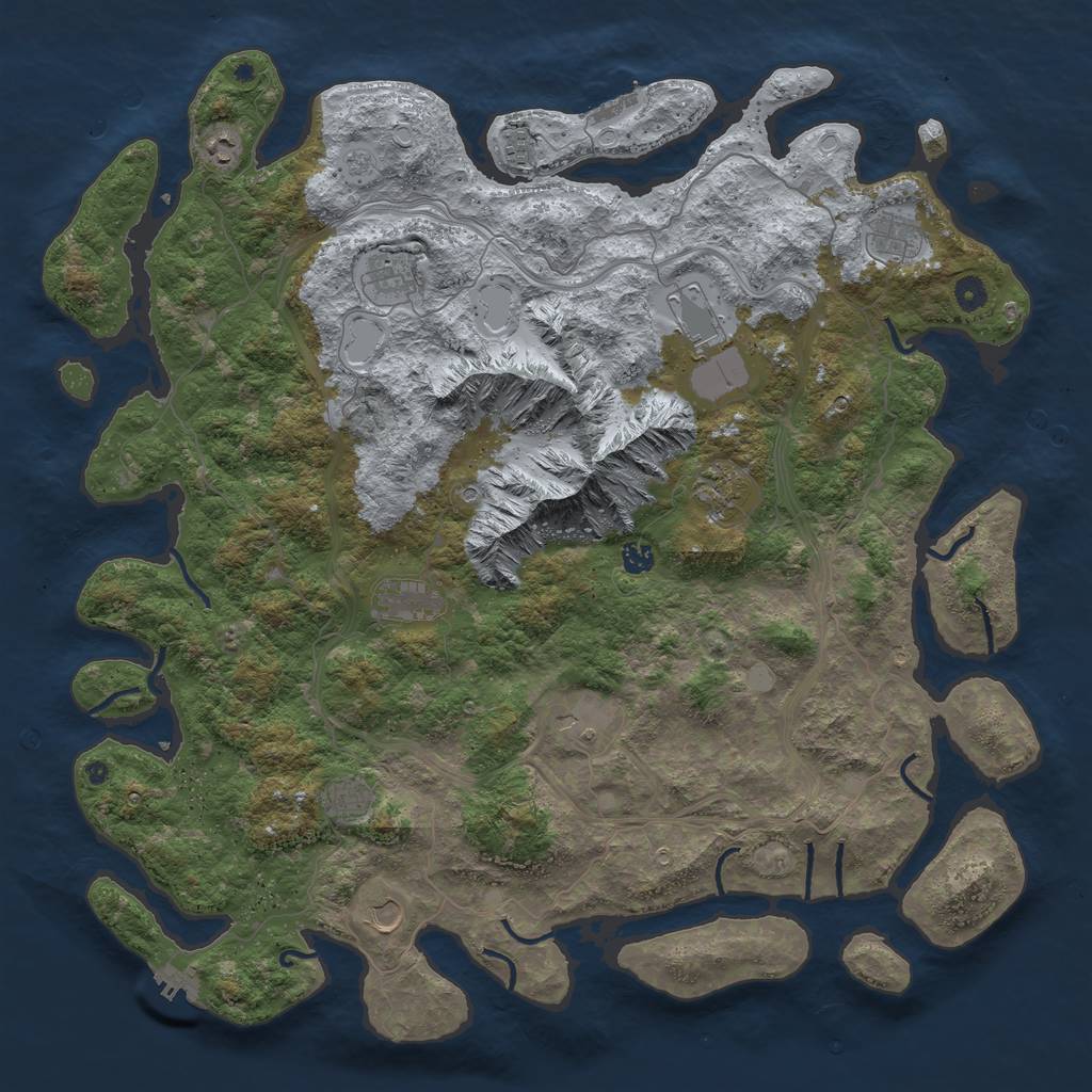 Rust Map: Procedural Map, Size: 5000, Seed: 217434620, 20 Monuments