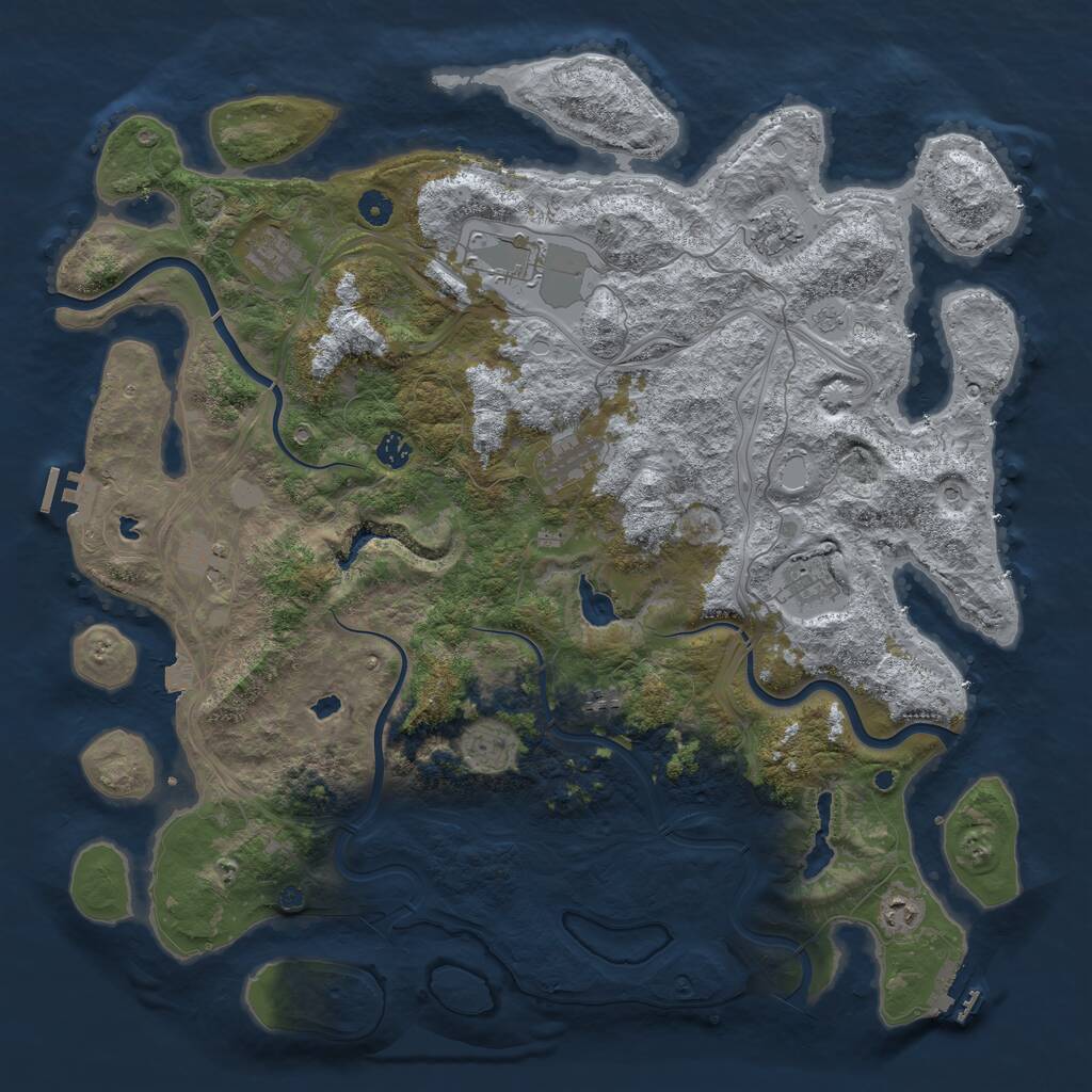 Rust Map: Procedural Map, Size: 4750, Seed: 6741, 16 Monuments