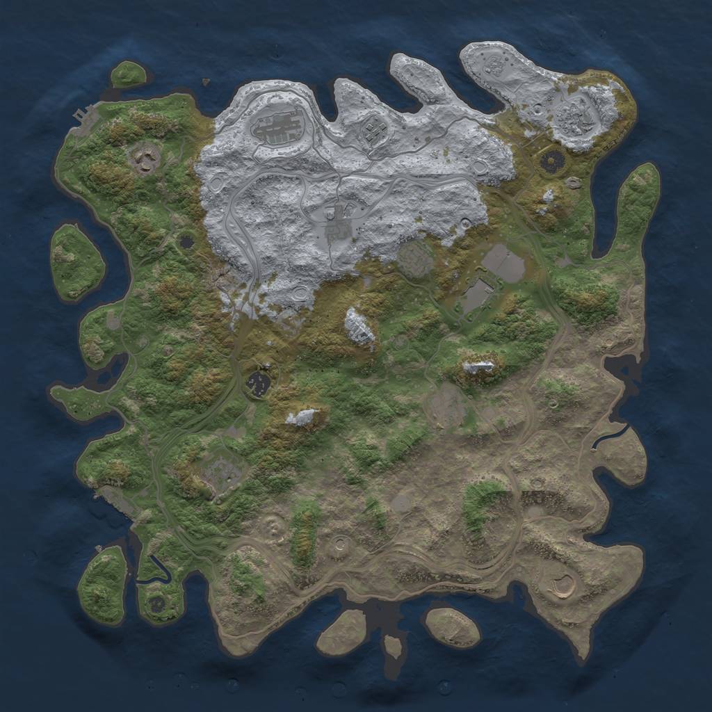 Rust Map: Procedural Map, Size: 4500, Seed: 25658958, 20 Monuments