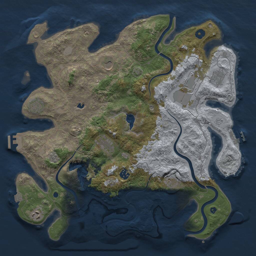 Rust Map: Procedural Map, Size: 4000, Seed: 979836, 15 Monuments