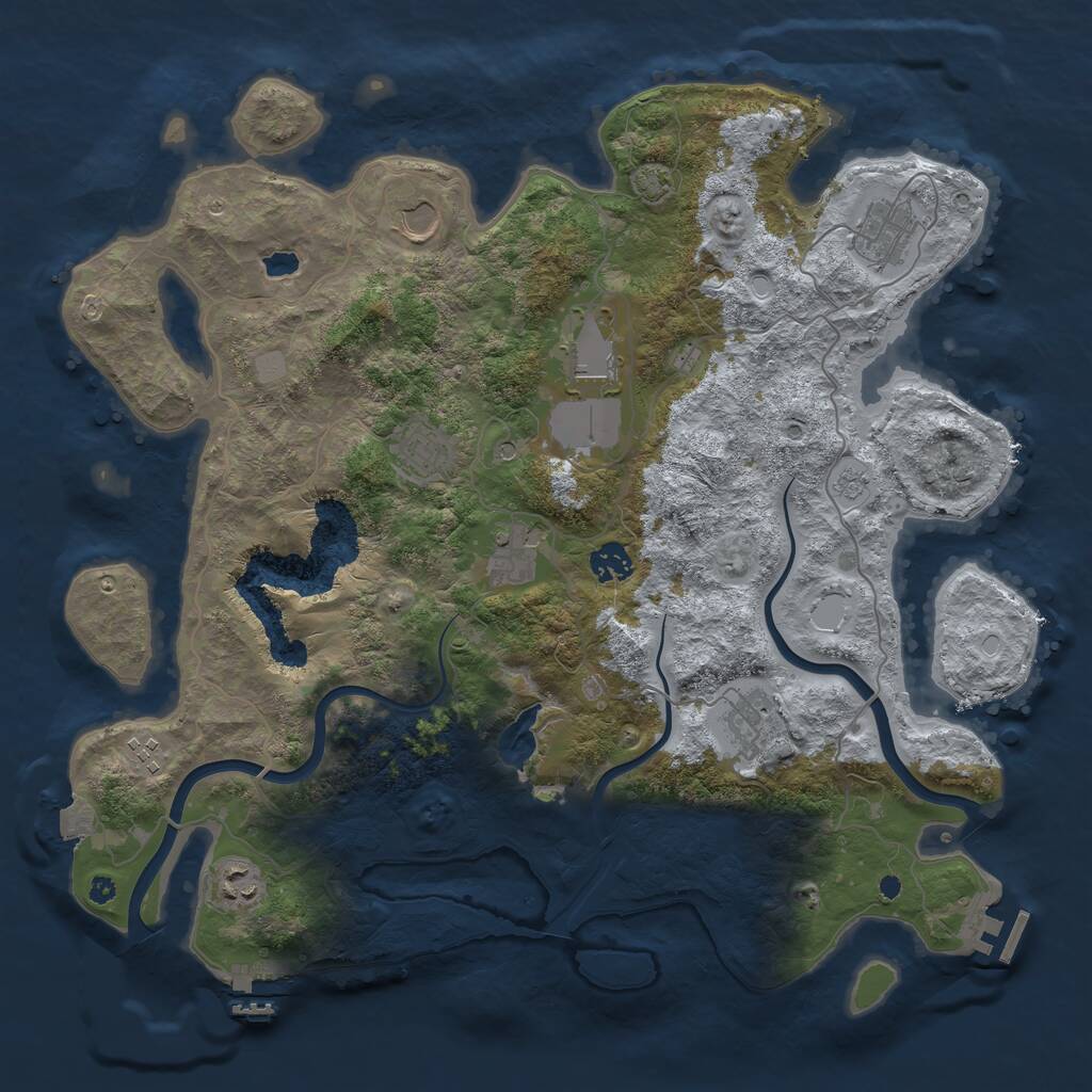 Rust Map: Procedural Map, Size: 4000, Seed: 838065, 15 Monuments