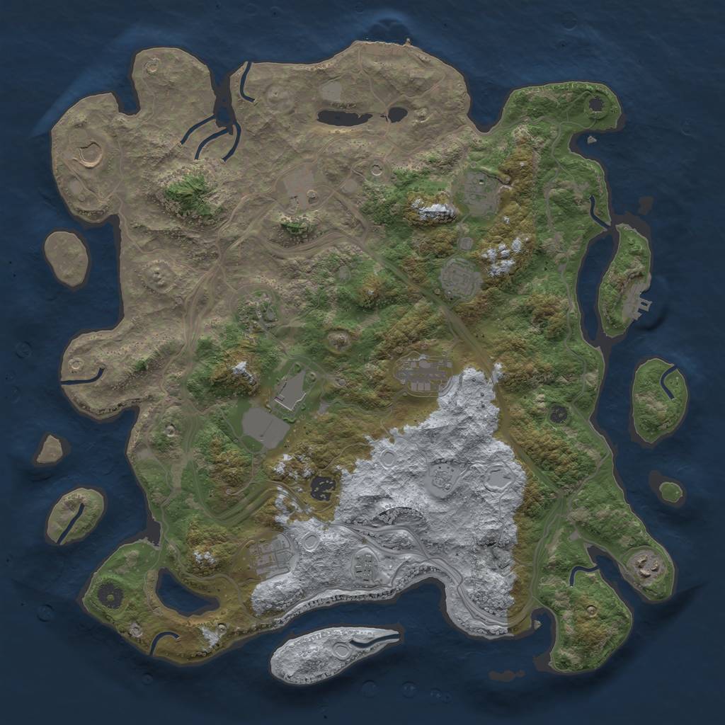 Rust Map: Procedural Map, Size: 4250, Seed: 989974113, 20 Monuments