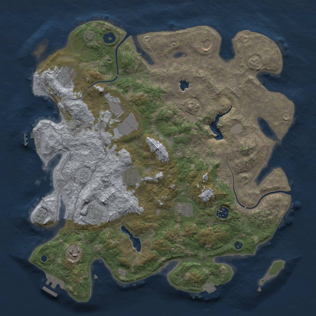 Rust Map: Procedural Map, Size: 4000, Seed: 830432248, 15 Monuments