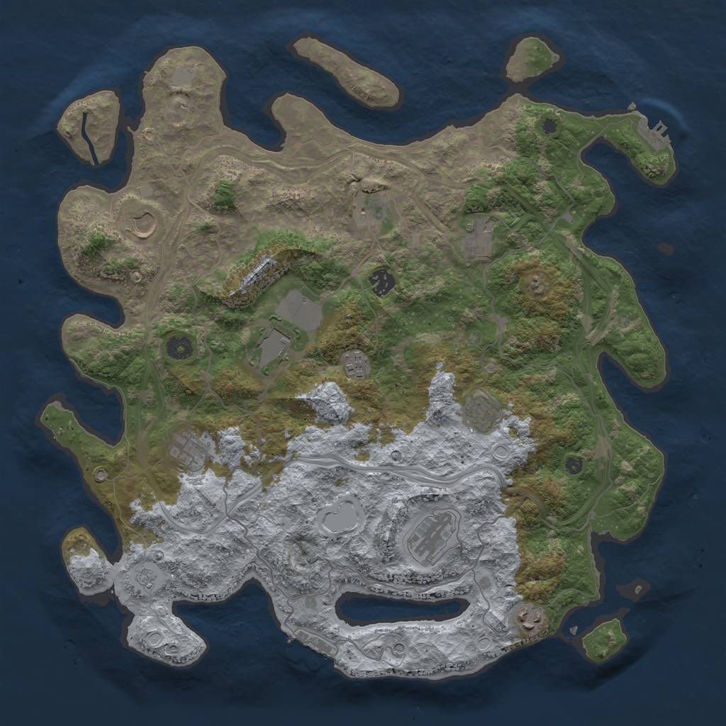 Rust Map: Procedural Map, Size: 4250, Seed: 1812383347, 19 Monuments