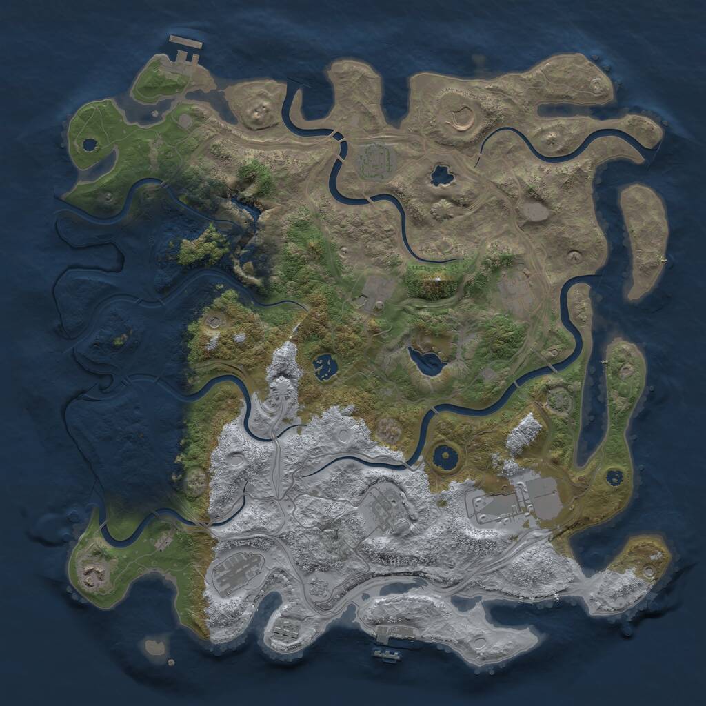 Rust Map: Procedural Map, Size: 4300, Seed: 36319688, 16 Monuments