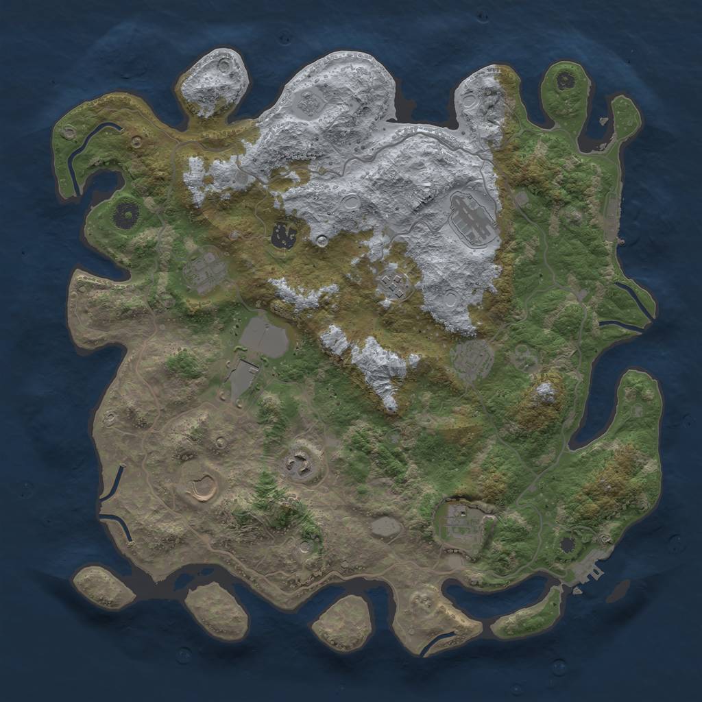 Rust Map: Procedural Map, Size: 4000, Seed: 218429, 16 Monuments