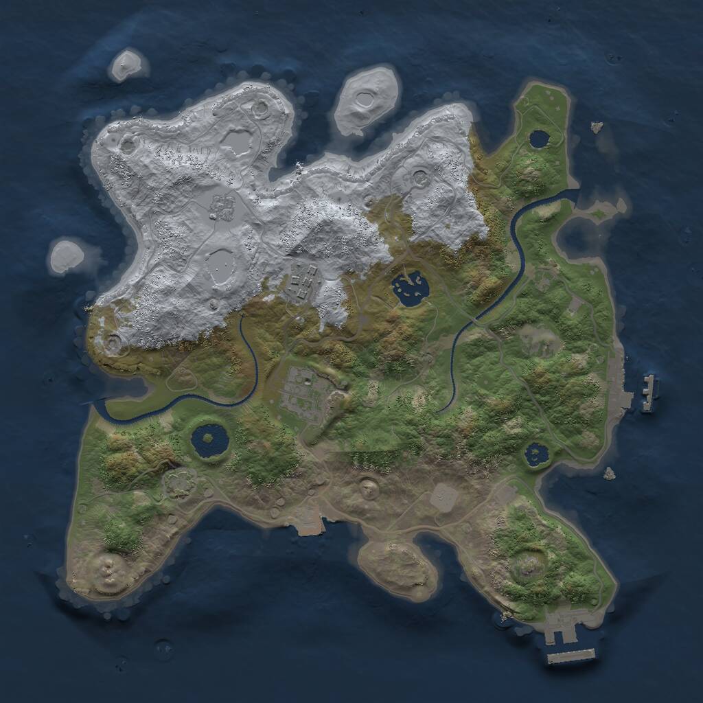 Rust Map: Procedural Map, Size: 3000, Seed: 717615305, 9 Monuments