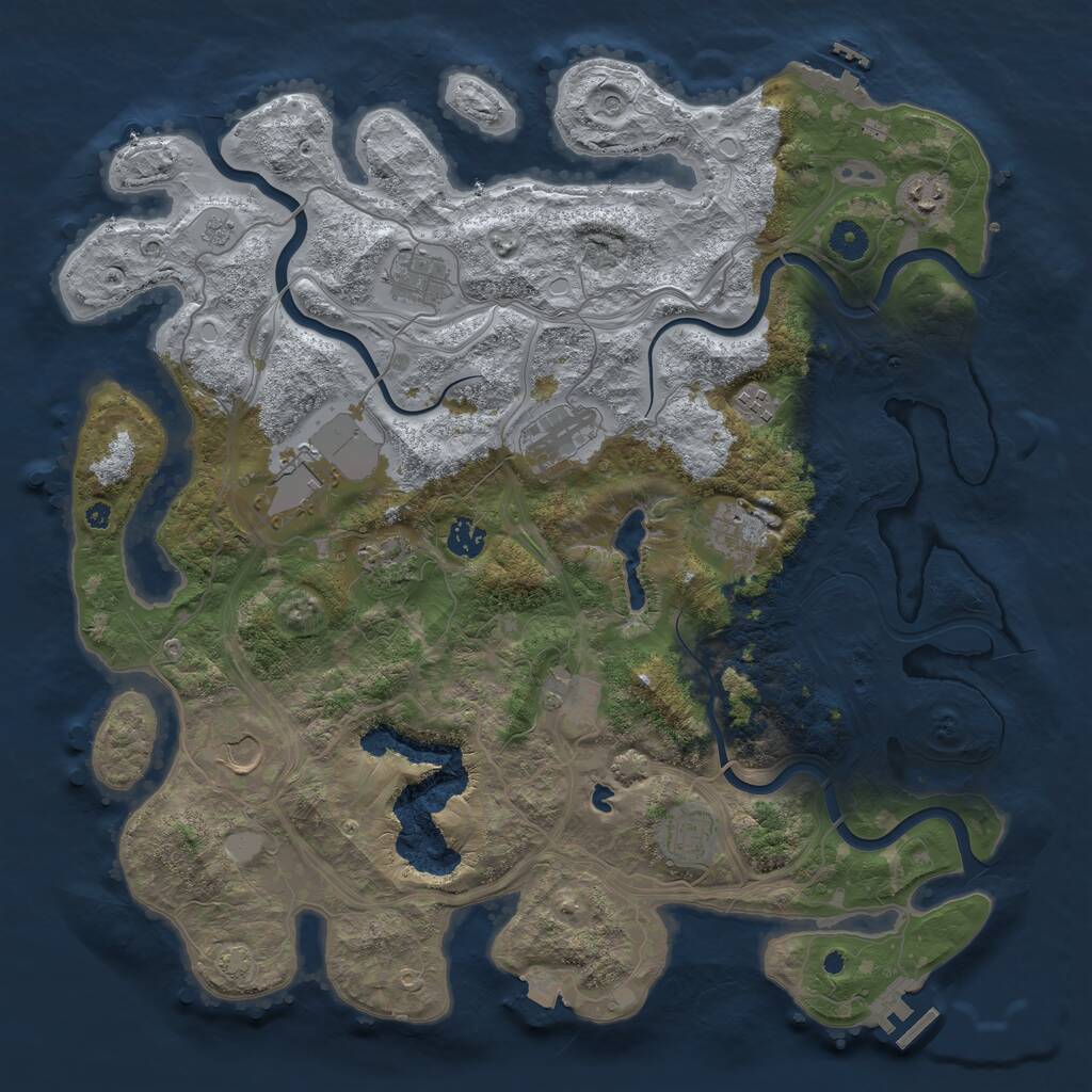 Rust Map: Procedural Map, Size: 4250, Seed: 3081975, 17 Monuments