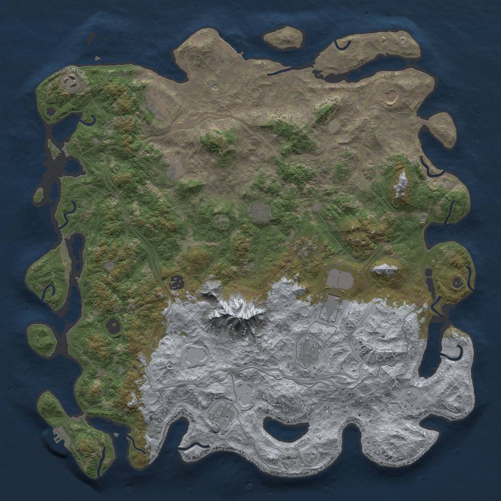 Rust Map: Procedural Map, Size: 5000, Seed: 648257, 20 Monuments