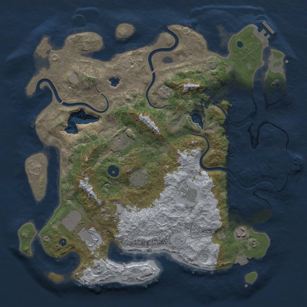 Rust Map: Procedural Map, Size: 4000, Seed: 1546722857, 13 Monuments