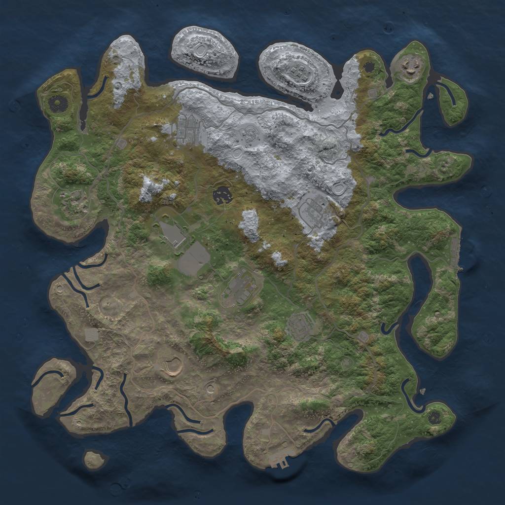 Rust Map: Procedural Map, Size: 4000, Seed: 1322598921, 19 Monuments
