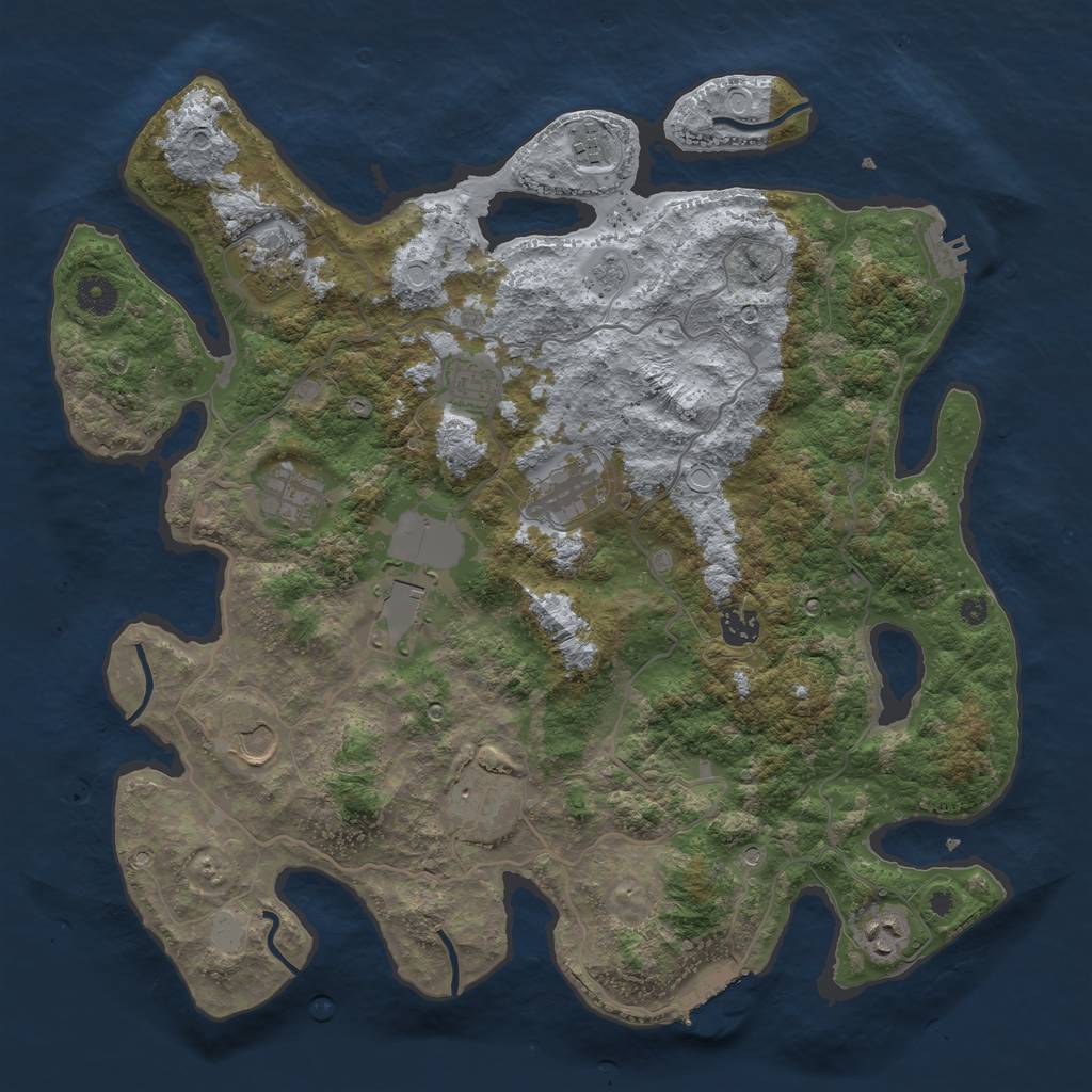 Rust Map: Procedural Map, Size: 4000, Seed: 1219321, 19 Monuments