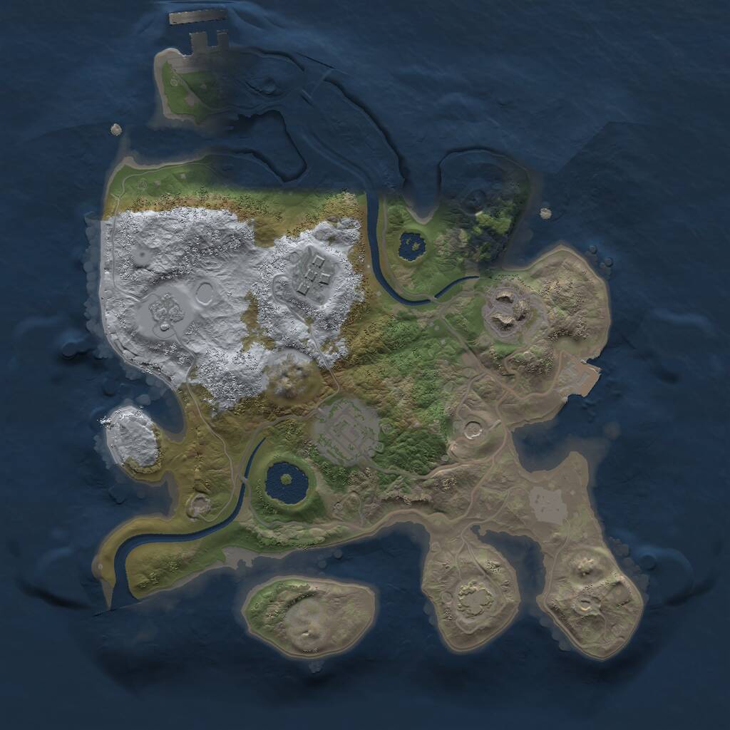 Rust Map: Procedural Map, Size: 2600, Seed: 7263580, 8 Monuments