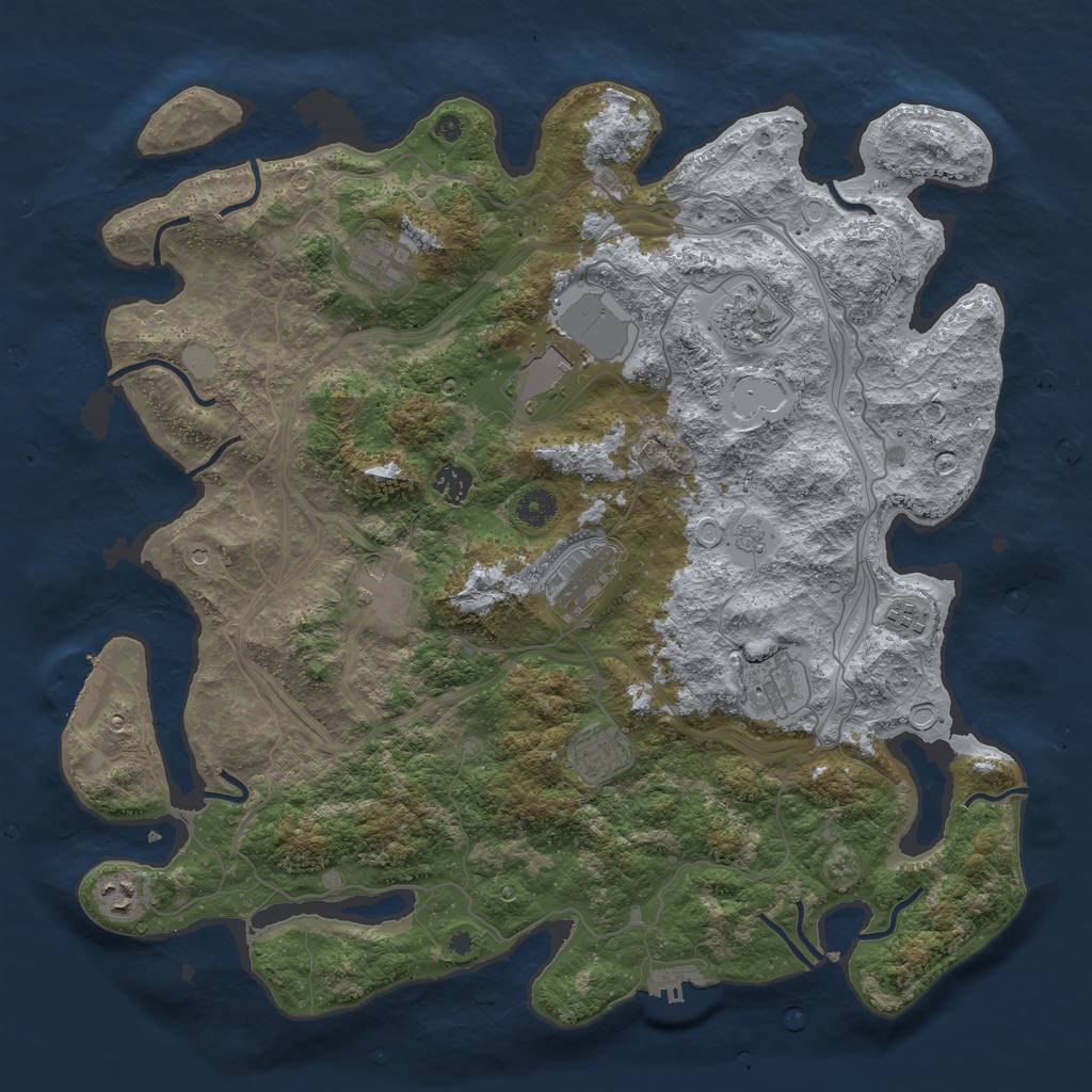 Rust Map: Procedural Map, Size: 4250, Seed: 32214838, 19 Monuments