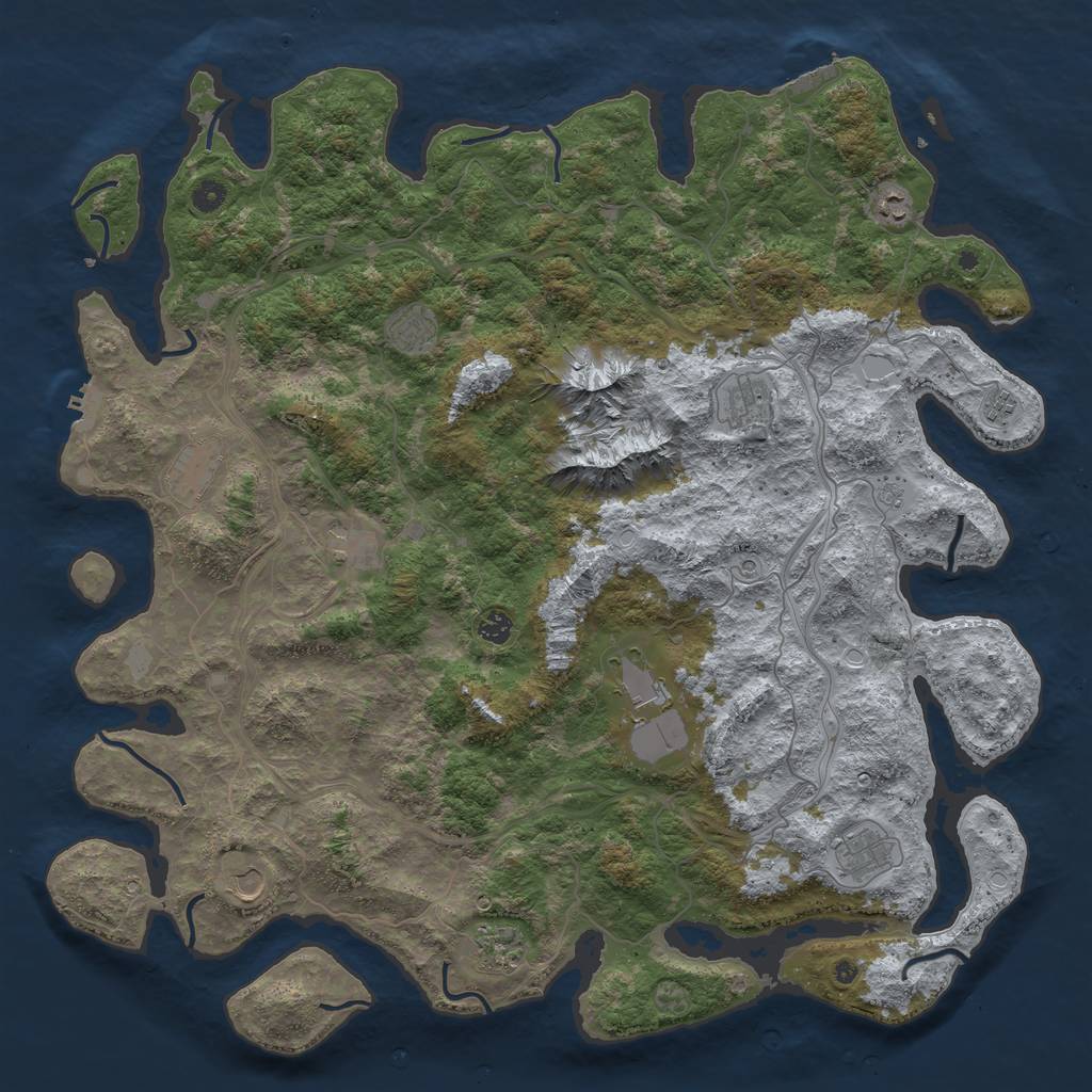 Rust Map: Procedural Map, Size: 5000, Seed: 8121987, 20 Monuments