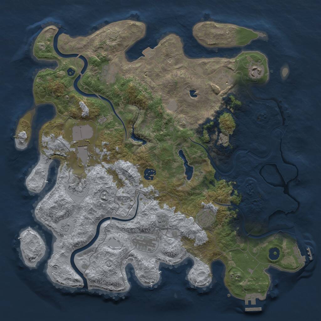 Rust Map: Procedural Map, Size: 4000, Seed: 181803993, 15 Monuments