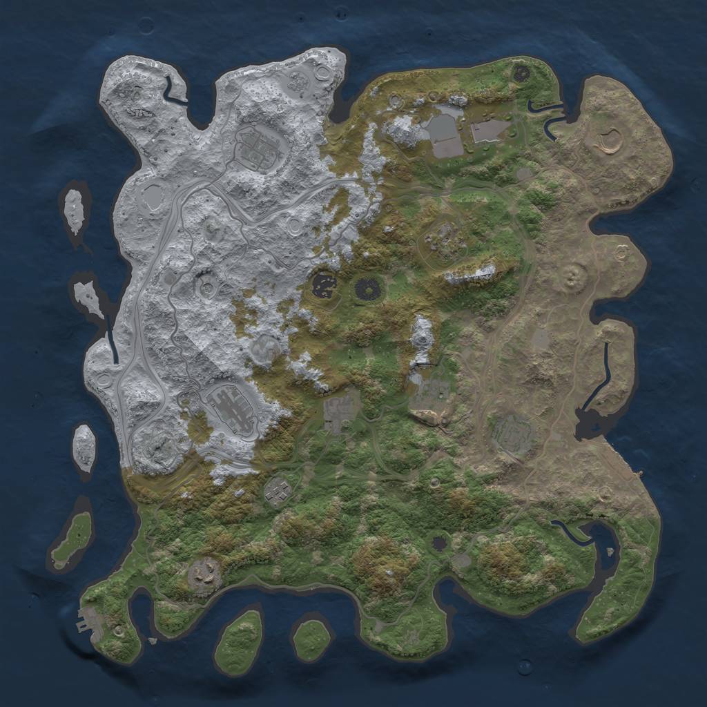 Rust Map: Procedural Map, Size: 4250, Seed: 118682264, 20 Monuments