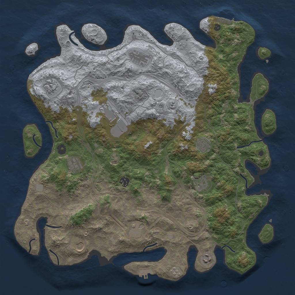 Rust Map: Procedural Map, Size: 4500, Seed: 185687, 20 Monuments