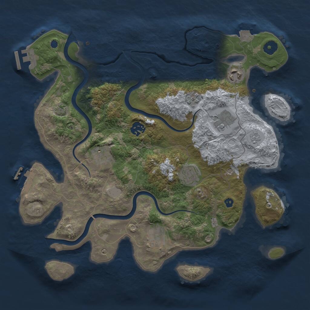 Rust Map: Procedural Map, Size: 3400, Seed: 38564, 13 Monuments