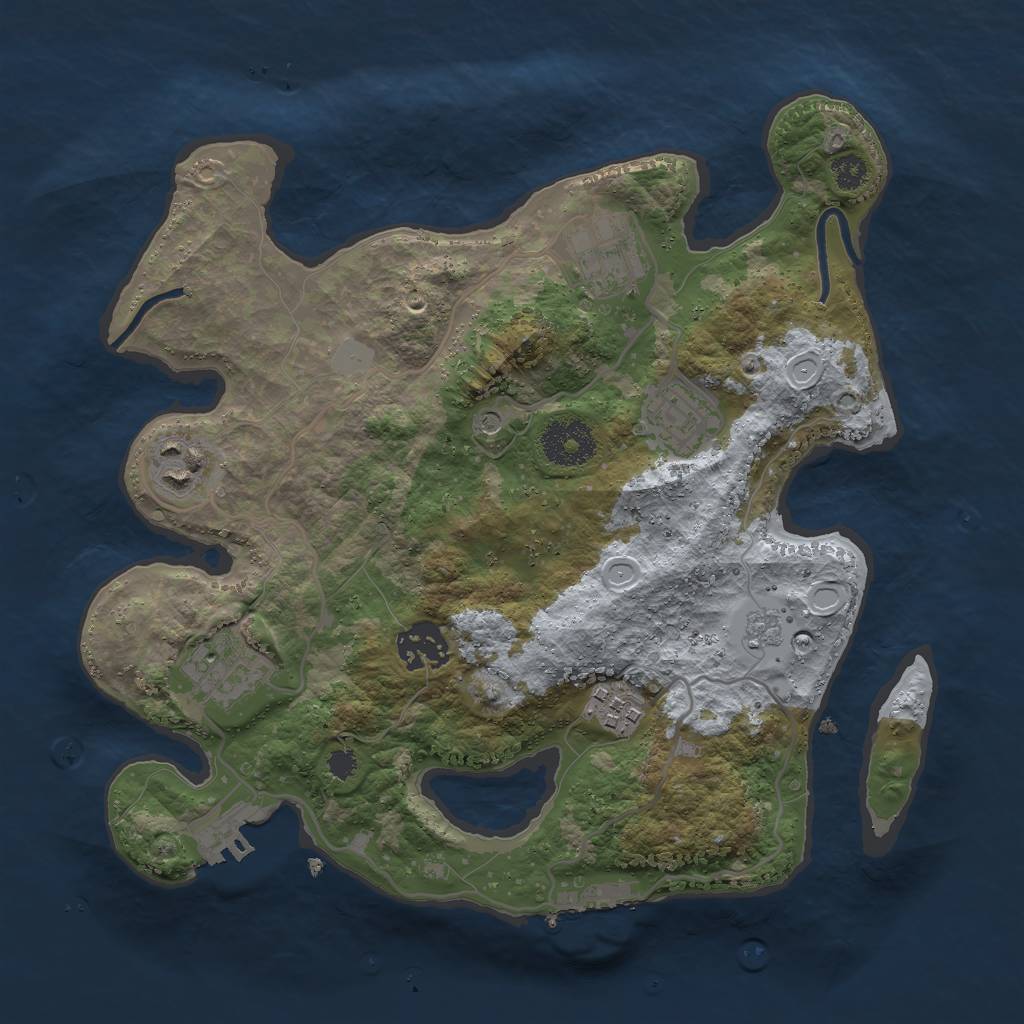 Rust Map: Procedural Map, Size: 3000, Seed: 1904642736, 15 Monuments