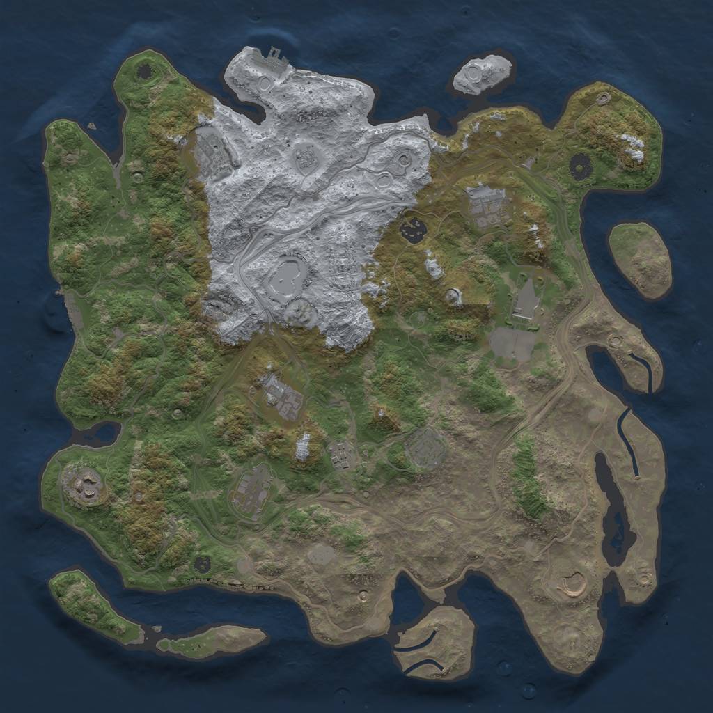 Rust Map: Procedural Map, Size: 4250, Seed: 707559559, 19 Monuments