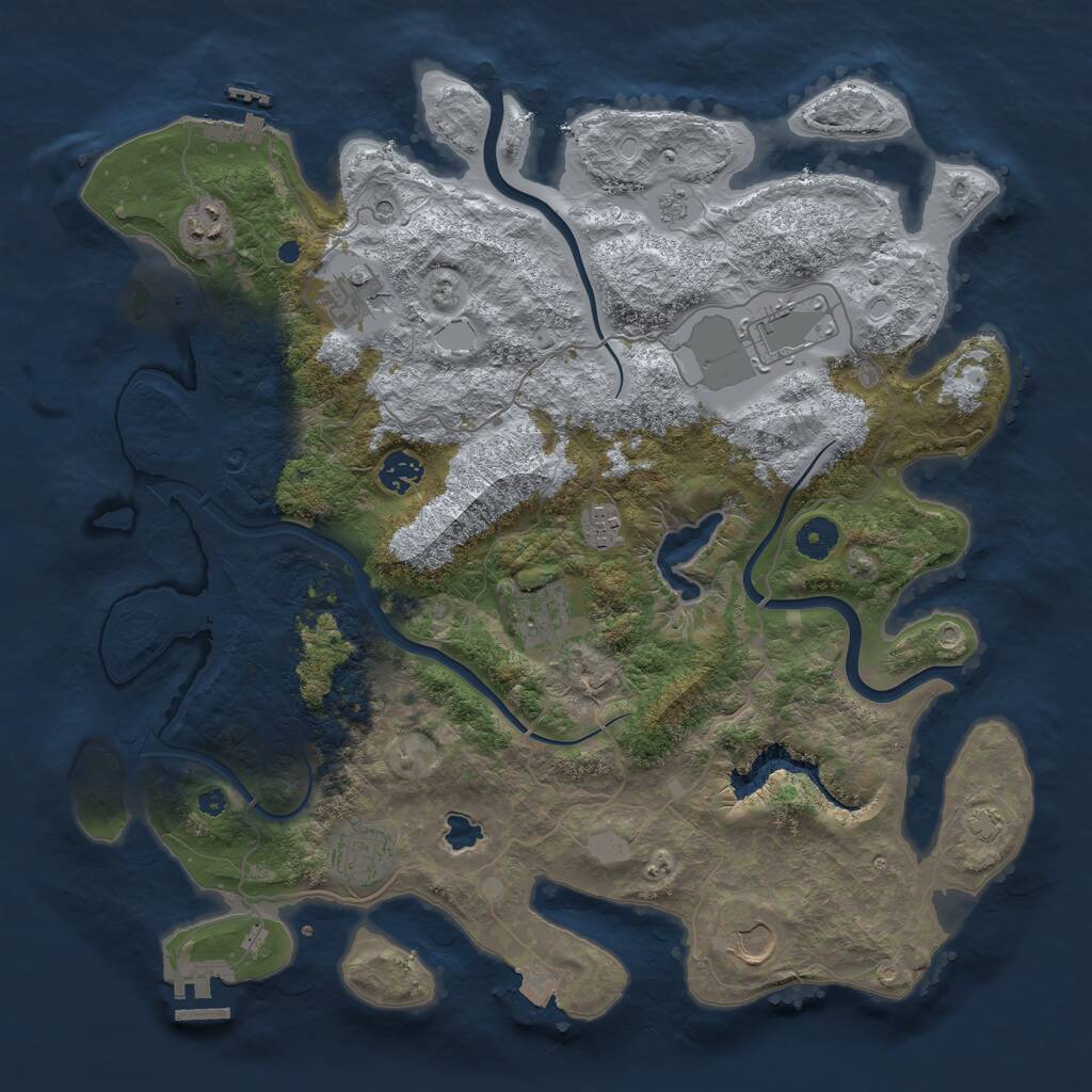 Rust Map: Procedural Map, Size: 4000, Seed: 25706795, 14 Monuments