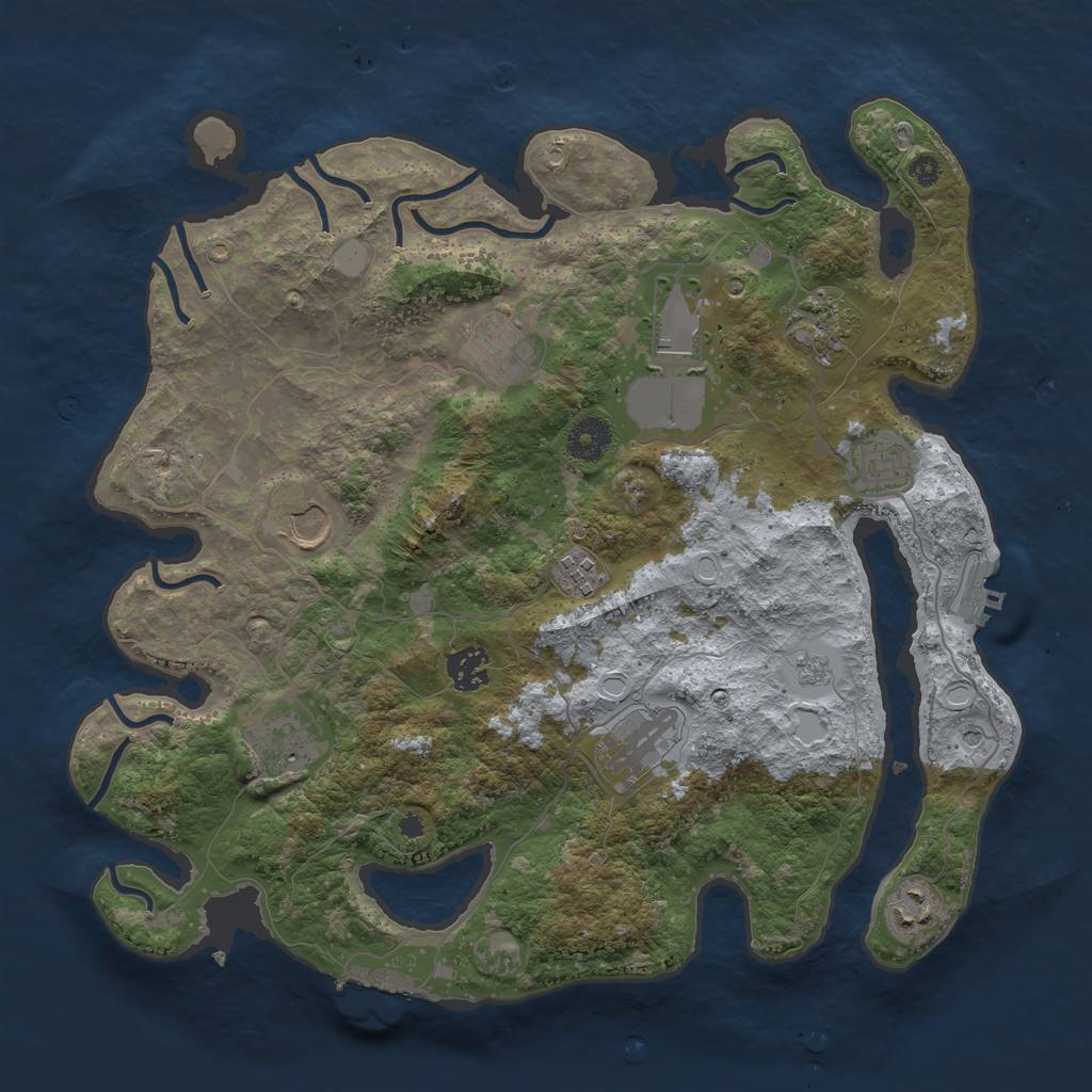 Rust Map: Procedural Map, Size: 3700, Seed: 1904642736, 19 Monuments