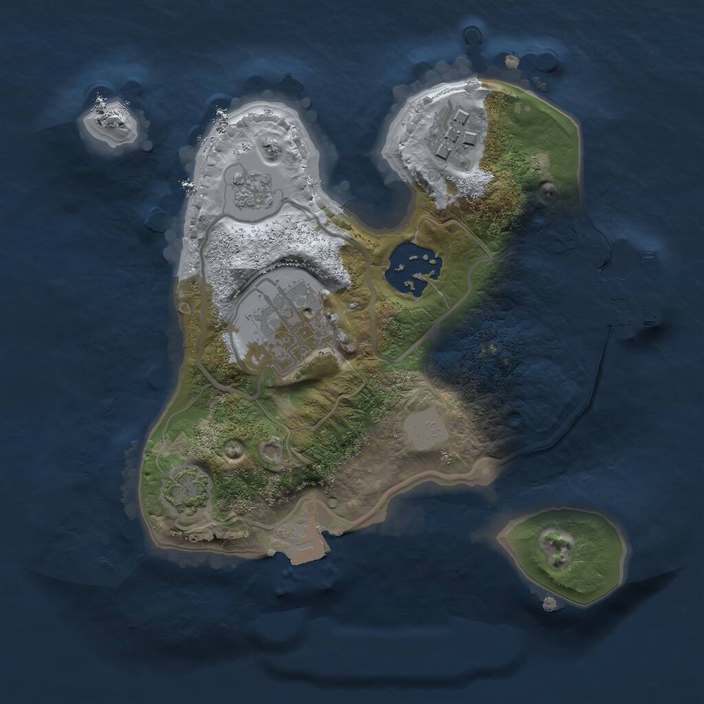Rust Map: Procedural Map, Size: 2000, Seed: 674360752, 7 Monuments