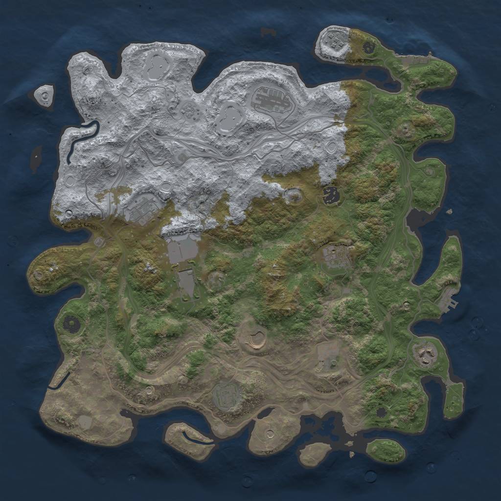 Rust Map: Procedural Map, Size: 4250, Seed: 50221687, 19 Monuments