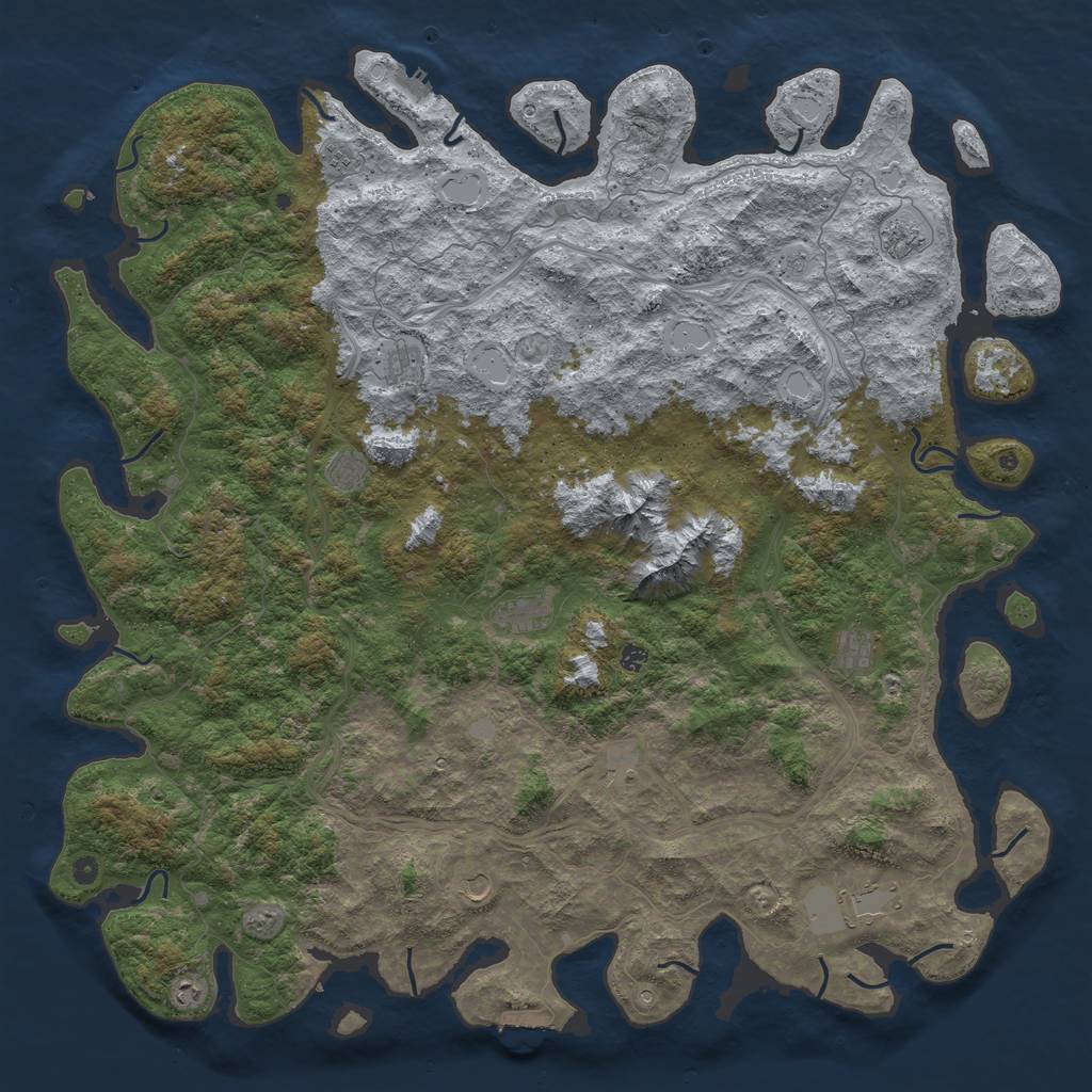 Rust Map: Procedural Map, Size: 6000, Seed: 2226, 20 Monuments