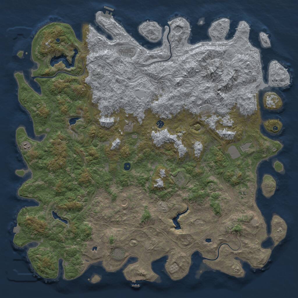 Rust Map: Procedural Map, Size: 6000, Seed: 2226, 17 Monuments