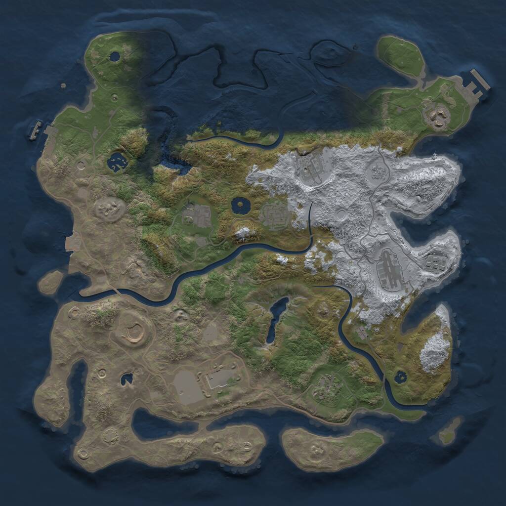 Rust Map: Procedural Map, Size: 4000, Seed: 22692, 16 Monuments