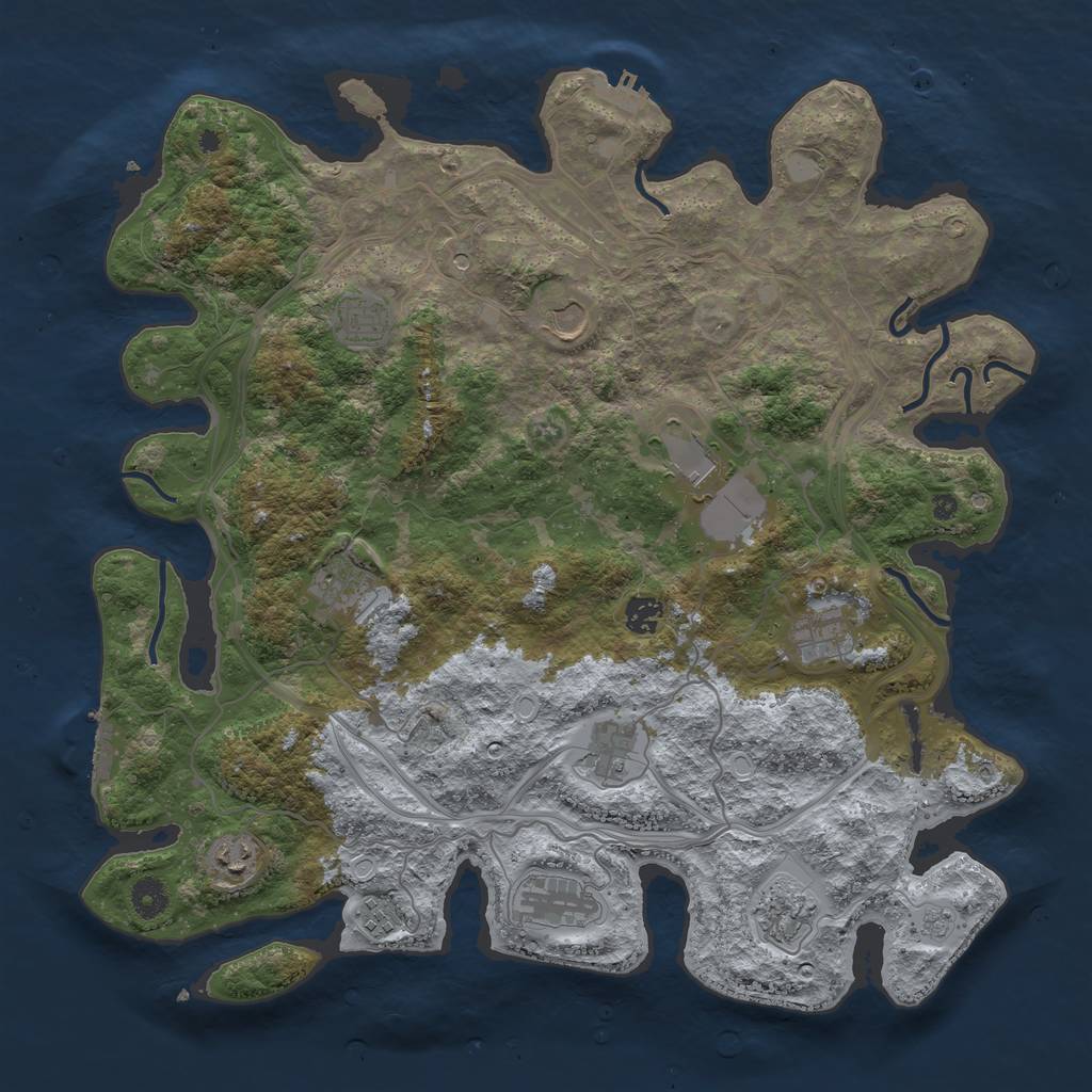 Rust Map: Procedural Map, Size: 4250, Seed: 81624, 20 Monuments