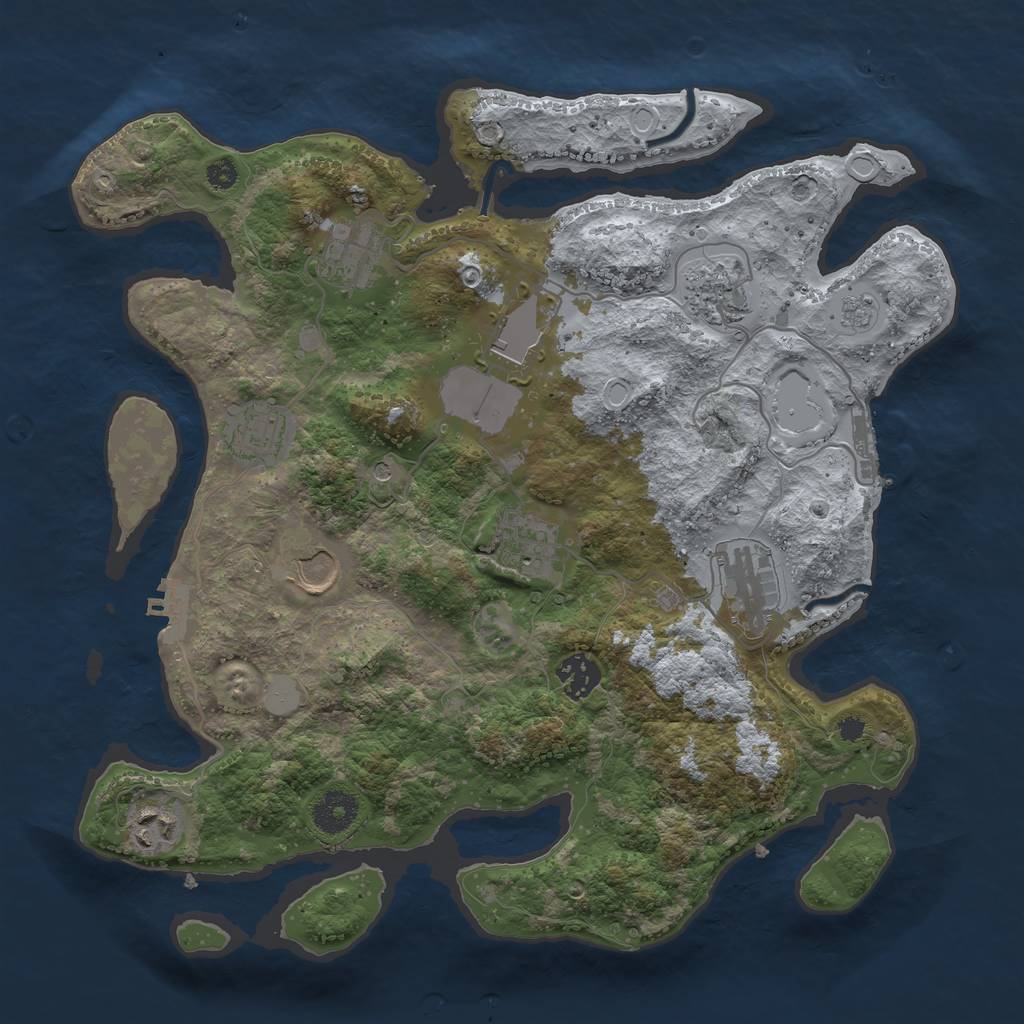 Rust Map: Procedural Map, Size: 3500, Seed: 197012020, 18 Monuments