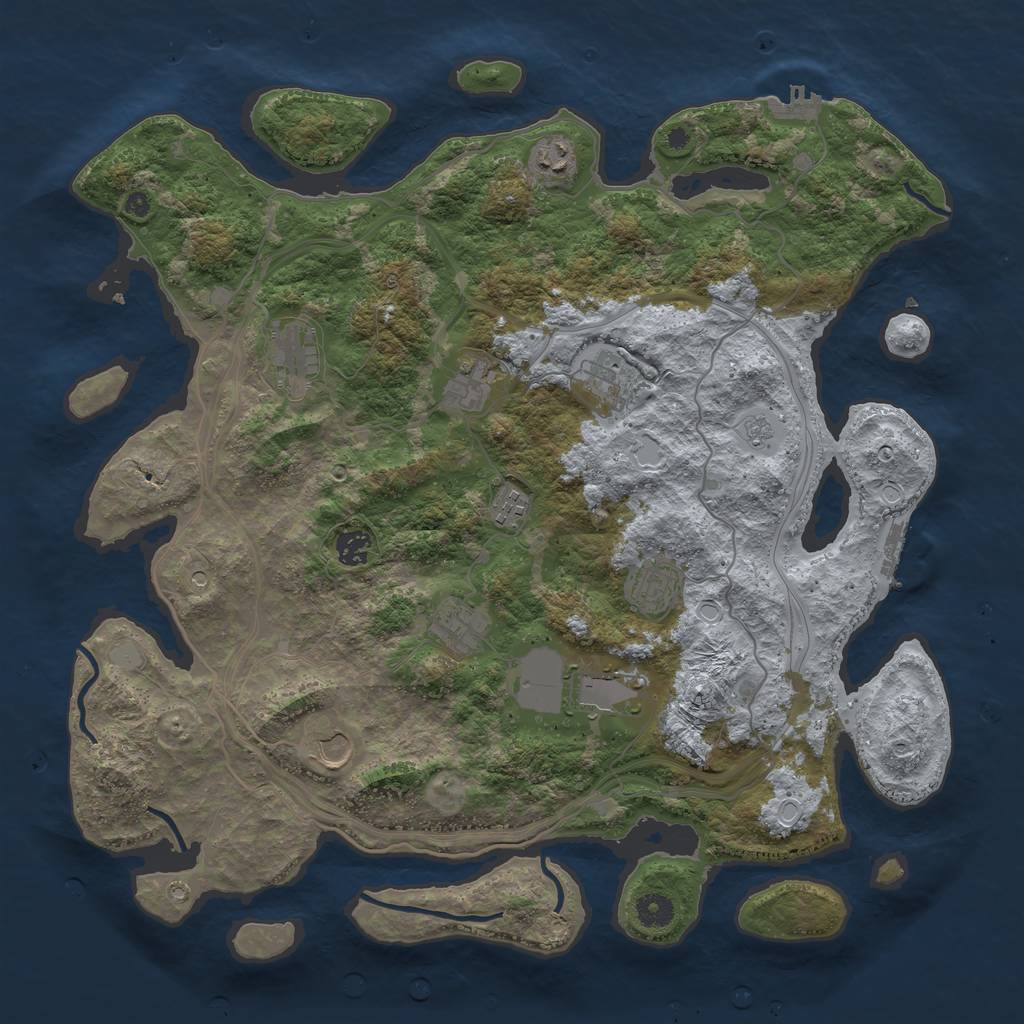 Rust Map: Procedural Map, Size: 4250, Seed: 2144964251, 19 Monuments
