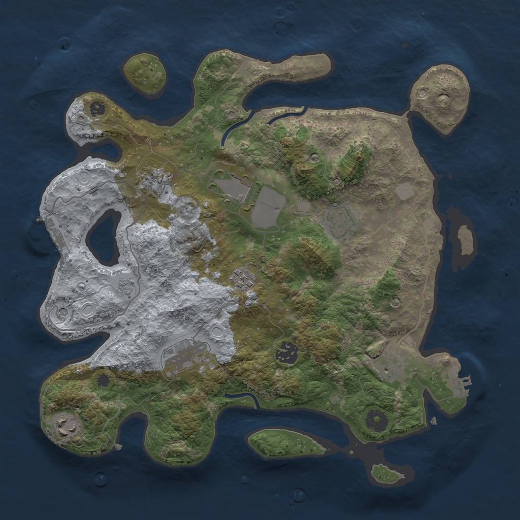 Rust Map: Procedural Map, Size: 3500, Seed: 879789789, 17 Monuments