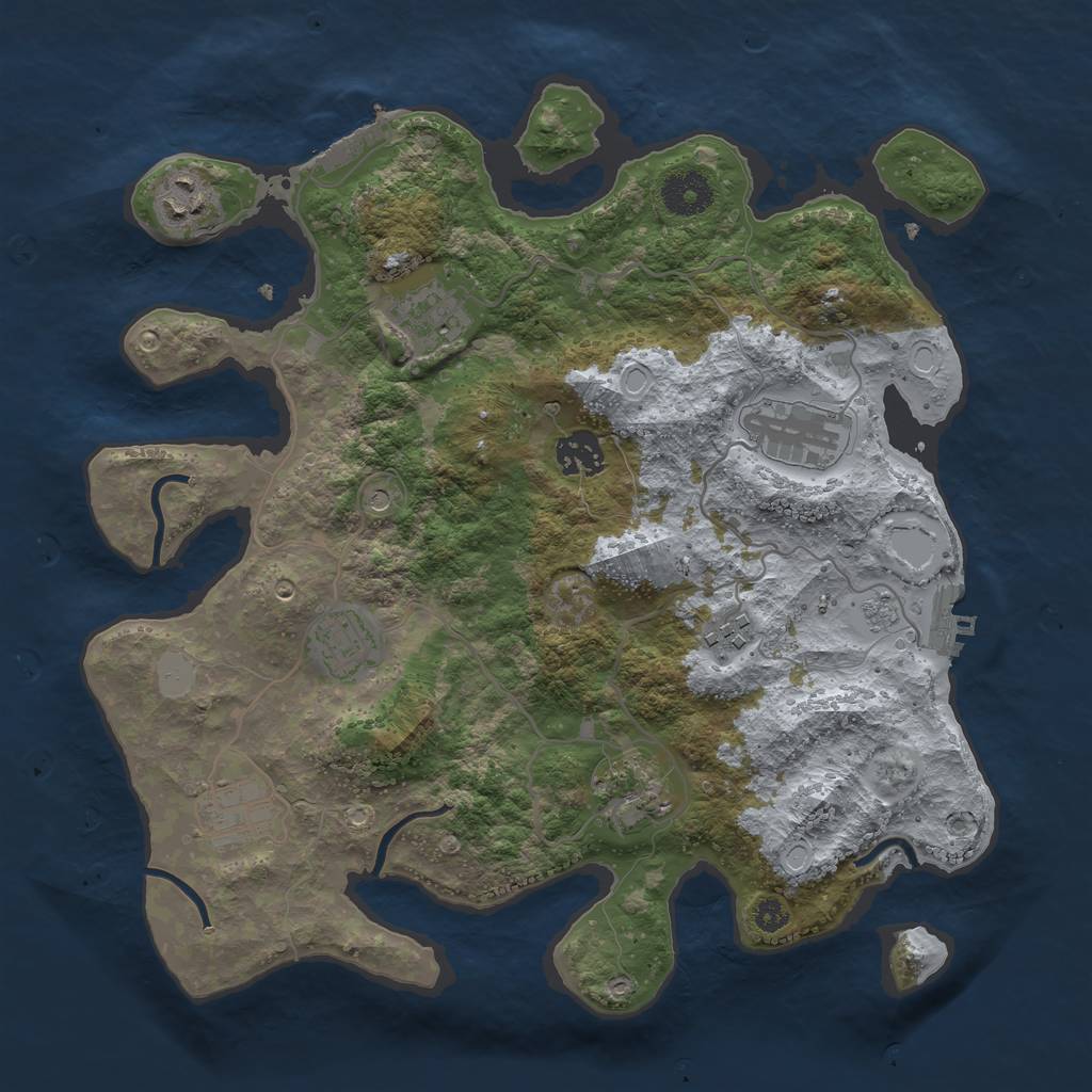 Rust Map: Procedural Map, Size: 3400, Seed: 2344, 17 Monuments