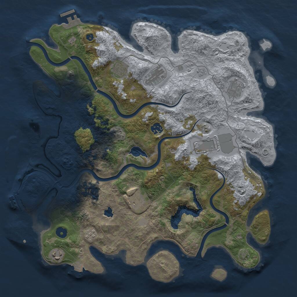 Rust Map: Procedural Map, Size: 4000, Seed: 306, 14 Monuments
