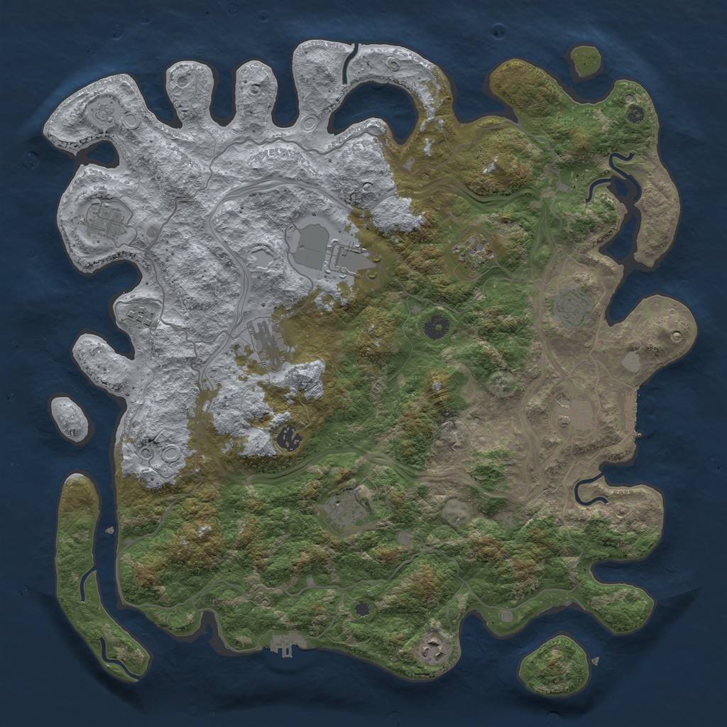 Rust Map: Procedural Map, Size: 4425, Seed: 1102181632, 19 Monuments