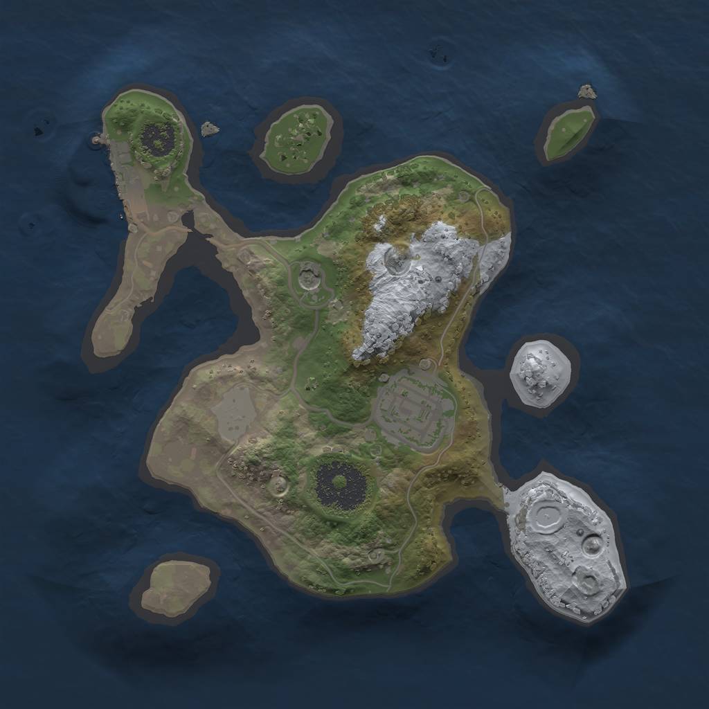 Rust Map: Procedural Map, Size: 2100, Seed: 503433, 8 Monuments