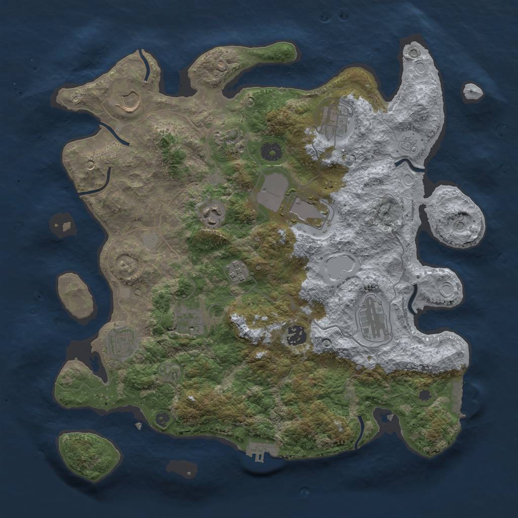 Rust Map: Procedural Map, Size: 3750, Seed: 1085064066, 19 Monuments
